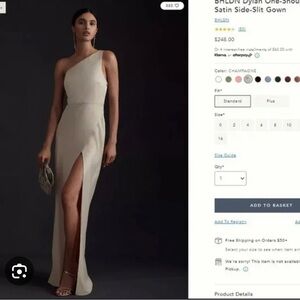 BHLDN Dylan One Shoulder Dress in Champagne